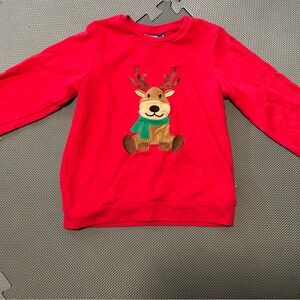 Good Lad Red Kids Sweatshirt with Reindeer Design